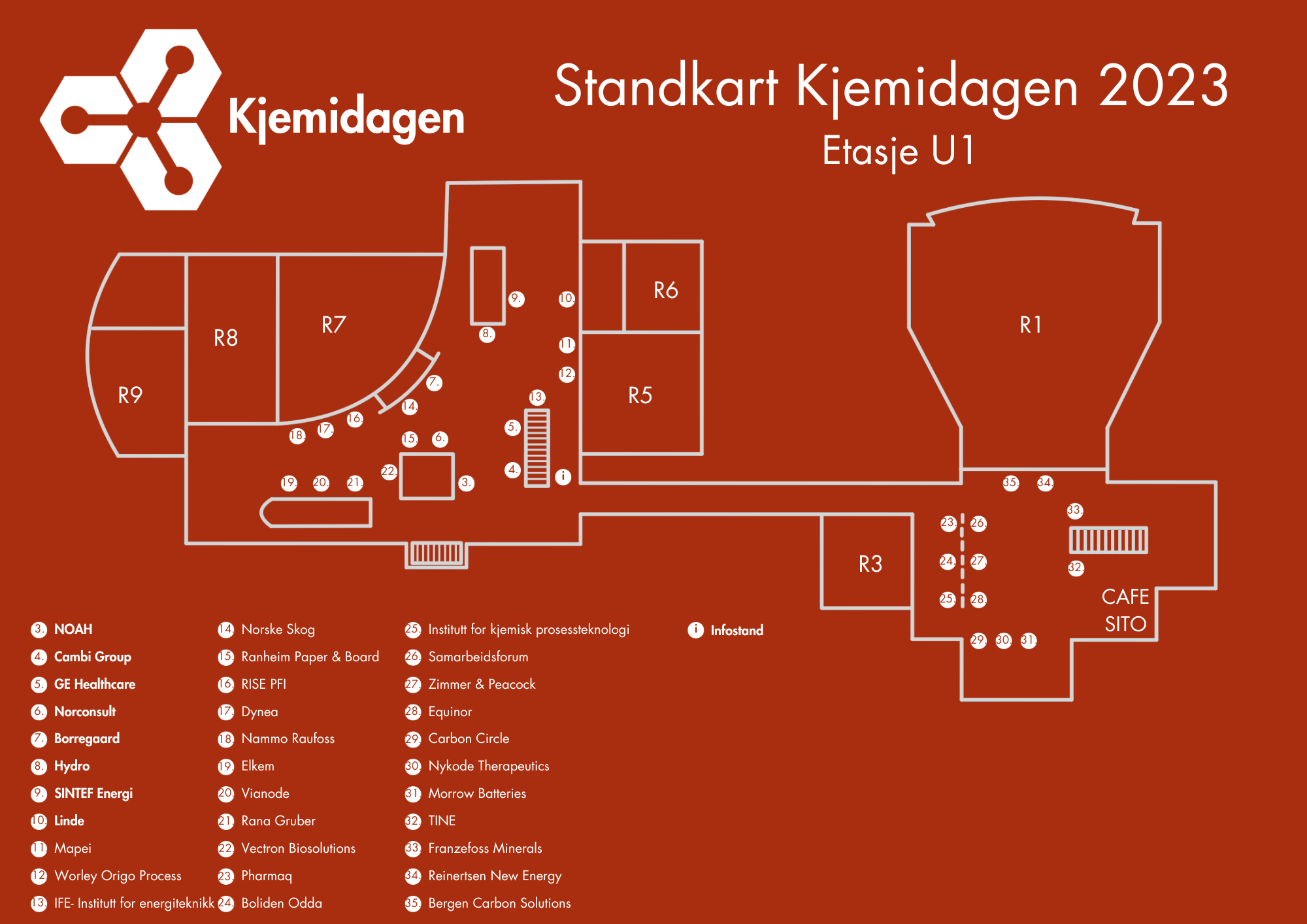 Map of the stands in etg u1